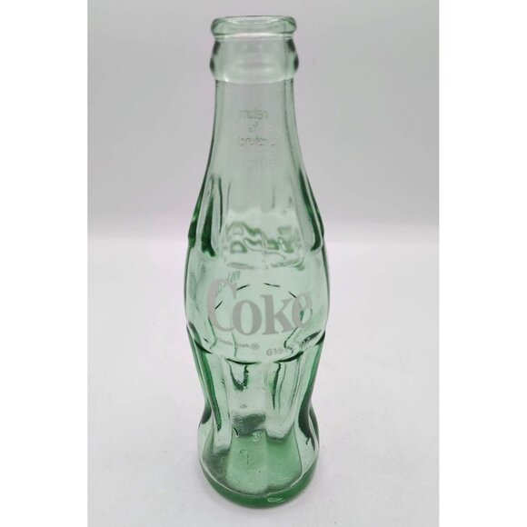 Green Coke Glass Bottle Vintage 6.5 Oz Coca-Cola Embossed Logo Money Back Text - Picture 5 of 13